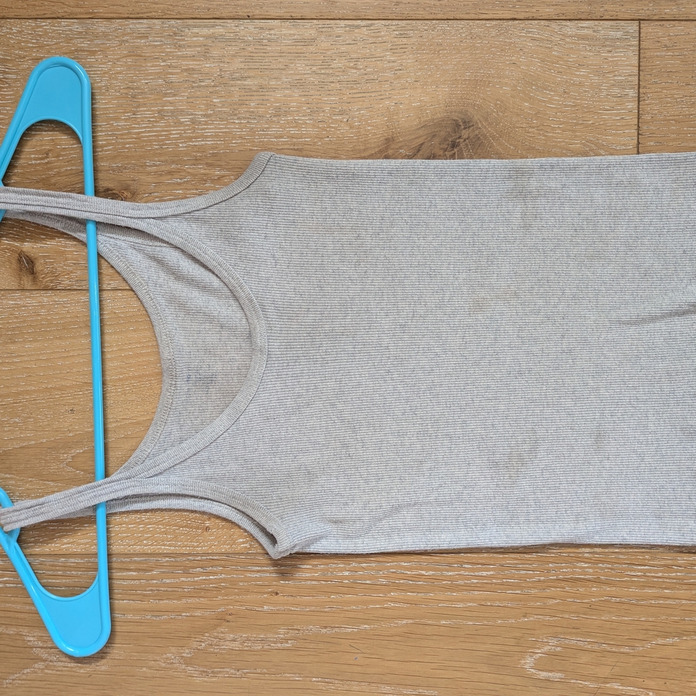 brandy Melville Light Gray Ribbed Tank Top